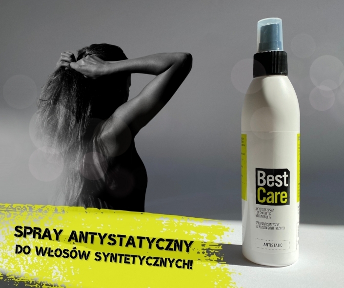 NOWY Spray antystatyczny Best Care.<br />Zapewnij gładkość syntetycznym włosom!”/></p>
<p>Długie włosy to niewątpliwie jeden z&nbsp;najbardziej kobiecych atrybut&oacute;w. Część pań zapuszcza własne kosmyki przez długie lata, inne kierują się wygodą i&nbsp;możliwością ekpresji poprzez noszenie peruki, jeszcze inne poprawiają swoje uczesanie dzięki toperrom czy zabiegom przedłużania włos&oacute;w. W&nbsp;przypadkach zastępczych dopinek i&nbsp;peruk bardzo popularnym rozwiązaniem jest zakładanie włos&oacute;w&nbsp;syntetycznych. Wiele kobiet marzy przecież o&nbsp;pięknie lejącej się tafli gładkich pasm.</p>
<p>Gdy osiągnięcie wymarzonej fryzury jest w&nbsp;zasięgu ręki, a&nbsp;to dzięki wizycie w&nbsp;<a href=