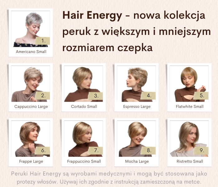 Najnowsza kolekcja Hair Energy - peruki na&nbsp;mniejsze i&nbsp;większe głowy